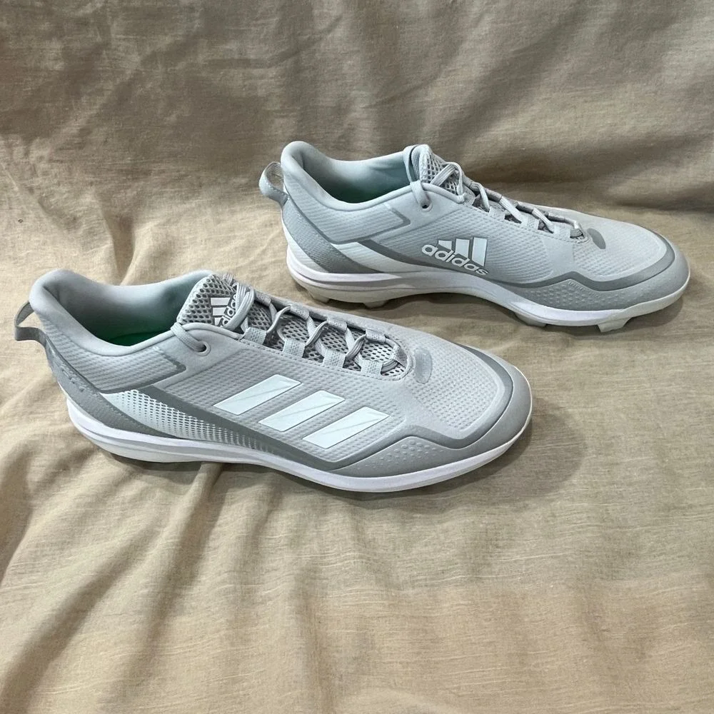 Adidas Baseball Cleats Mens‎ 13 Grey Icon 7 MD Molded Silver White FZ1560